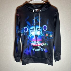 Black and Blue Five Nights at Freddy's Sweatshirt with Neon Graphics